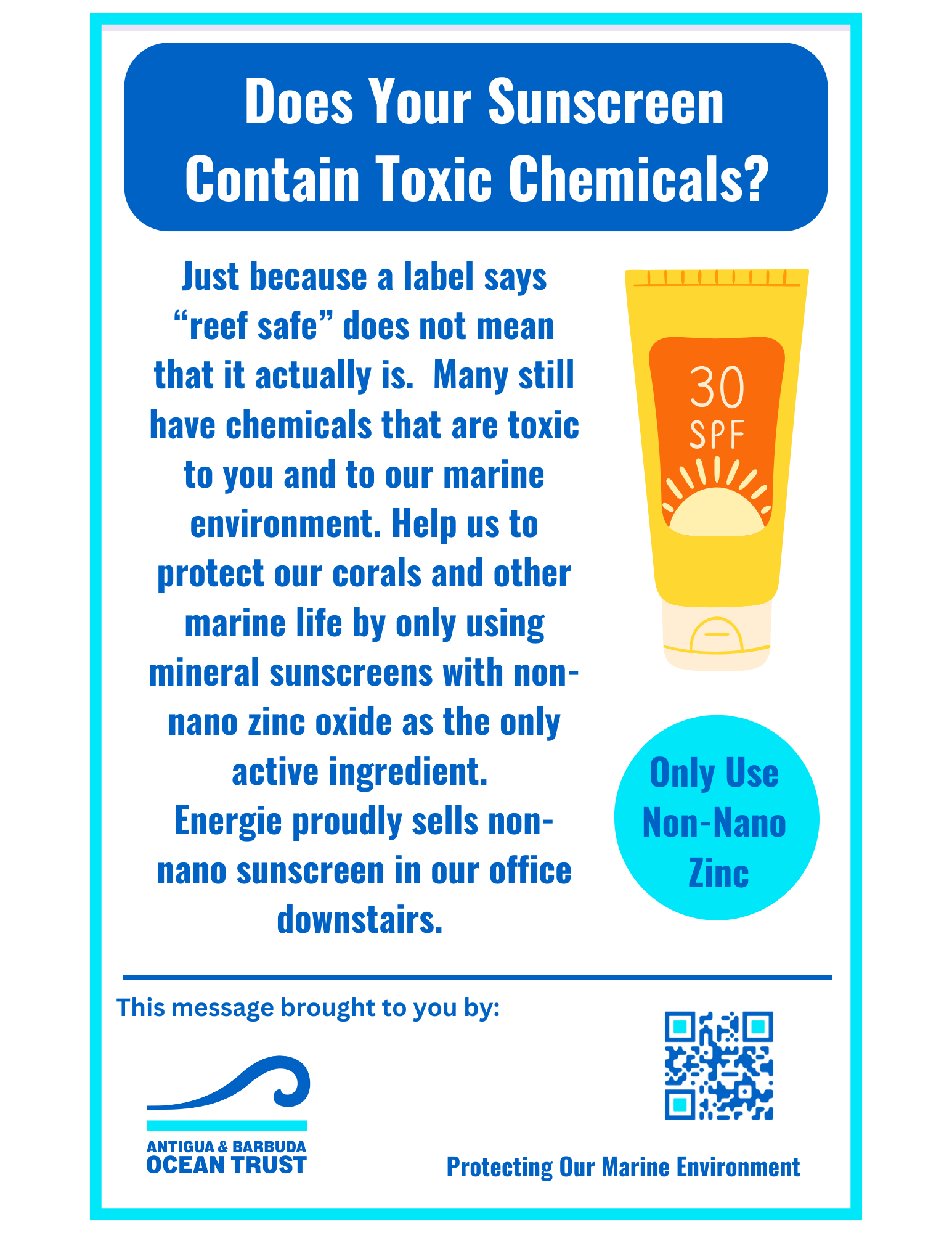 Does your sunscreen contain toxic chemicals? Only use non-nano zinc — ABOT sunscreen boat card